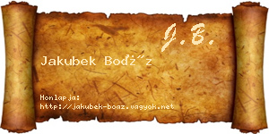 Jakubek Boáz névjegykártya